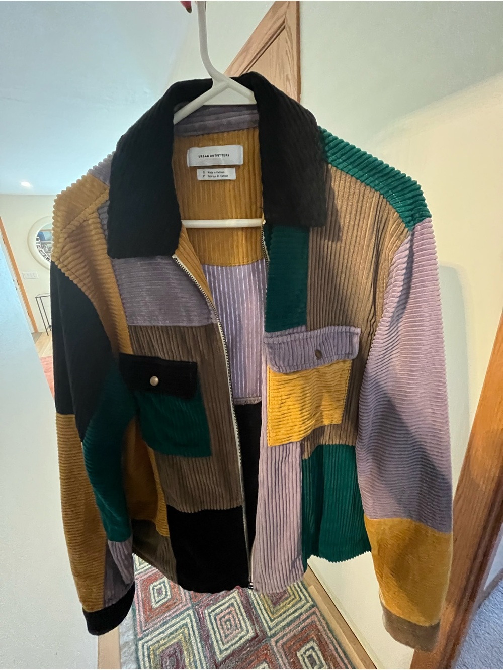 UO Colorblock Corduroy Bomber Jacket